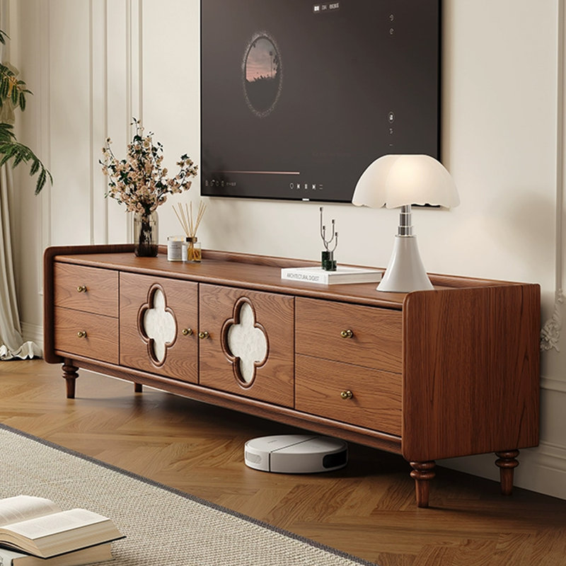 Meuble télé moderne en bois massif brun