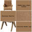 Chaise avec accoudoirs en chenille et chêne chocolat (ensemble de 2)