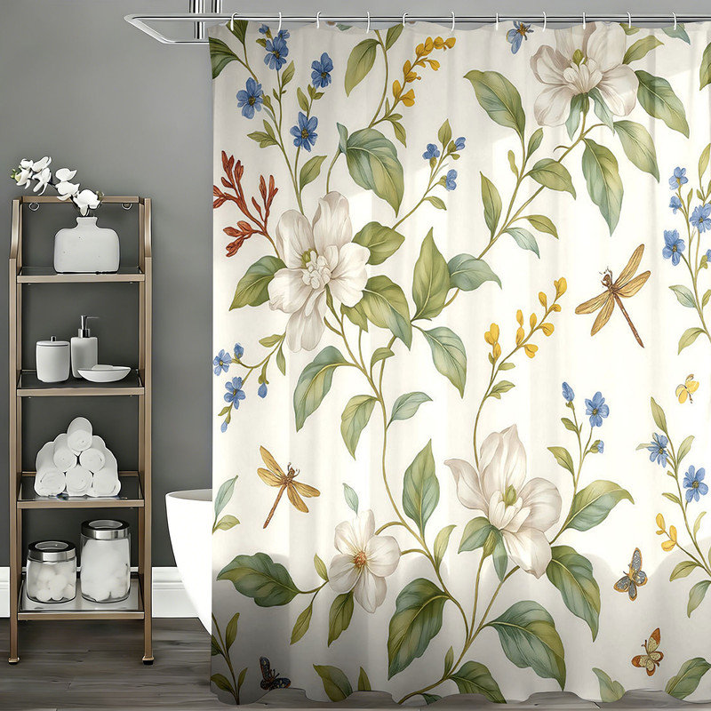 Shower Curtains with Hooks Included