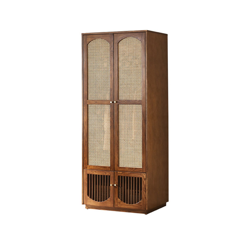 Armoire-penderie en rotin à grande capacité, H 78,74 po x l 32,09 po x P 23,82 po