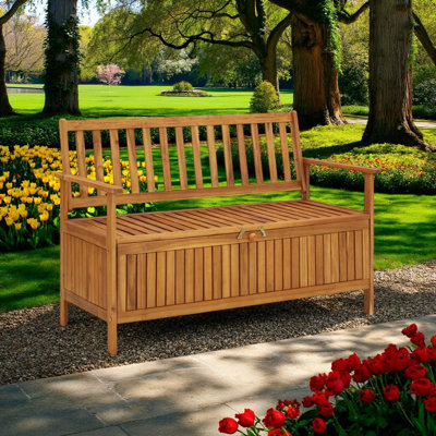 Banc de rangement en bois