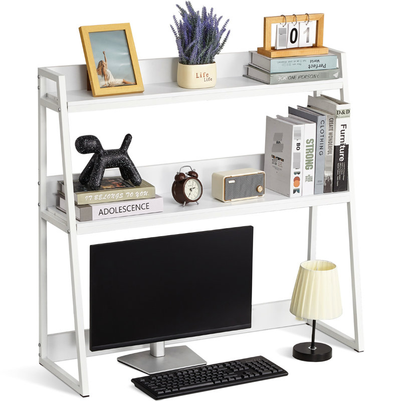 Étagère de bureau 2 tablettes de bureau 37,4 "x 12,6" 35,4 "avec patins pour les dortoirs imperméables