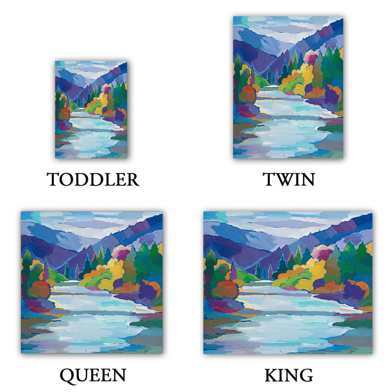 Ensemble de housse de couette stream of promesses, 1 housse de couette grand + 2 taies standards