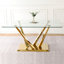 Ensemble de 7 tables de salle à manger, table en verre avec 6 chaises pour la salle à manger et la cuisine-1452010311-1452010328