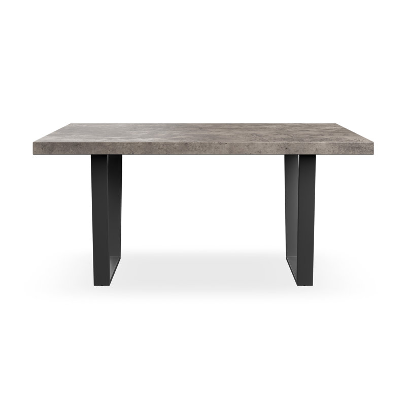Shardul Dining Table Modern Table w Black Legs, Grey