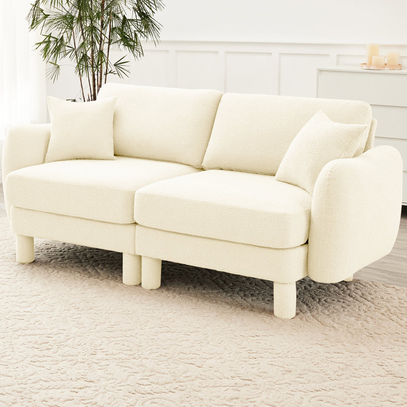 2 beige avec mousse dense et système de ressorts pour un confort continu Revêtement élégant et respirant, Beige