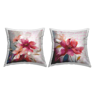 Ensemble de 2 coussins d'extérieur à imprimé fleurs et rétro par Andrea Haase