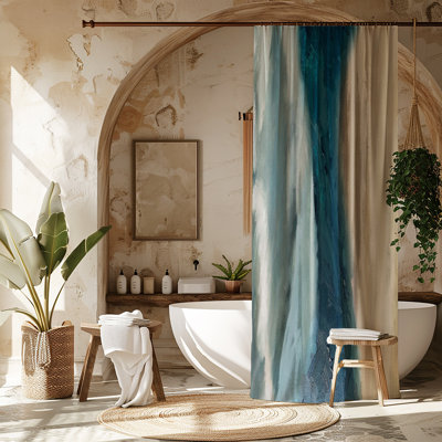 Painted Waters Abstract Shower Curtain