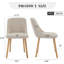 Ensemble de 6 chaises de salle à manger, chaises de cuisine rembourrées en tissu moderne avec pieds en chêne massif, capacité de poids de 300 lb, tissu facile à nettoyer, dossier ergonomique incurvé (beige 6 pièces, surdimensionné)-2071174321-2071174322