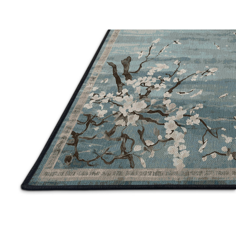 Tapis gris lavable à la machine, Rectangulaire 3 pi x 5 pi