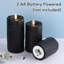 Ensemble de 3 bougies piliers sans flamme pour l'Halloween, bougies DEL noires à effet cire coulante avec télécommande, véritable cire vacillante pour la décoration de table ou d'étagère.