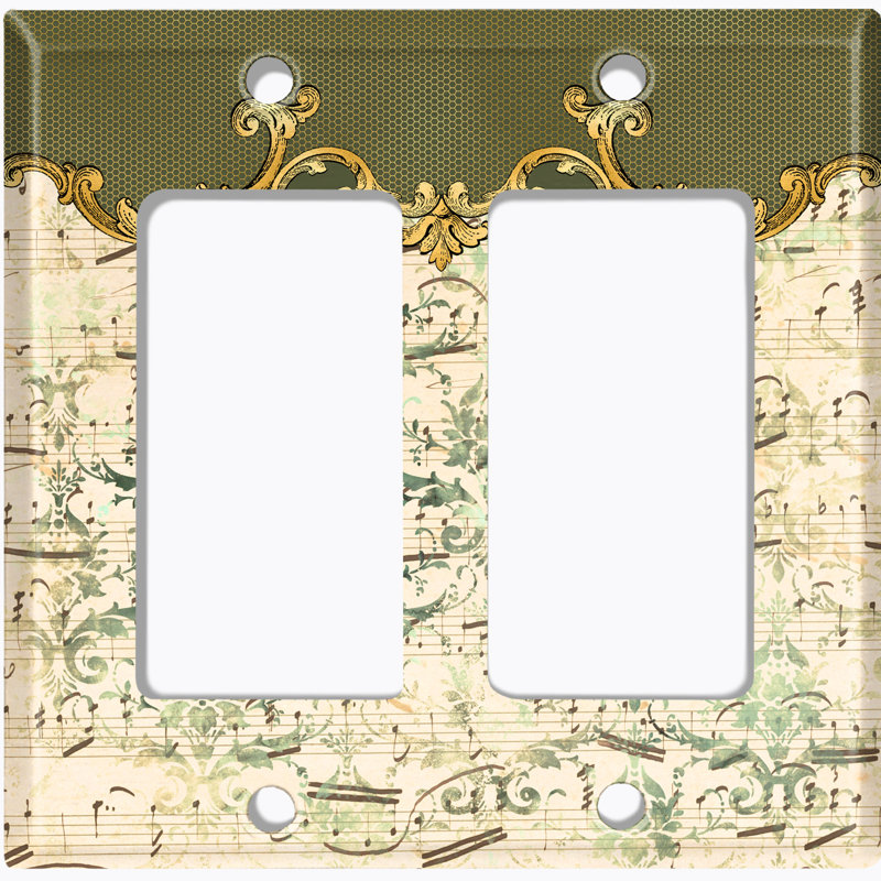 Patterned 2 - Gang Toggle Light Switch Standard Wall Plate