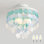 13,8 po lustre naturel en forme de coquille de Capiz mini-luminaire 3 lumières Boho Plafonnier pour vestibule pour chambre de filles, couloir, salon, salle à manger, ampoule blanche brossée incluse