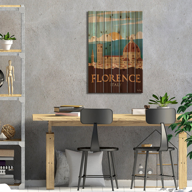 Florence par Ideastorm Studios - impression sur bois sans cadre, H 26 po x l 18 po x P 1,5 po