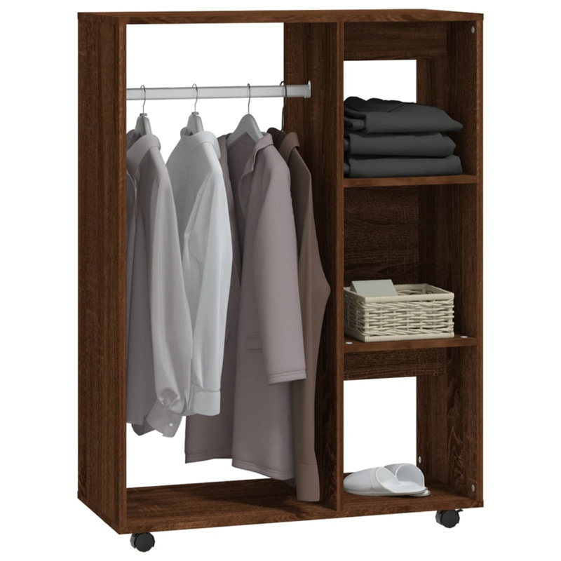 Reckford 80cm Adjustable Clothing Rack, Brown Oak