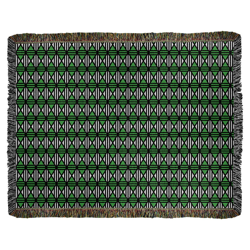 Couverture tissée Katelyn Elizabeth, l 37 po x L 52 po, Noir / Vert