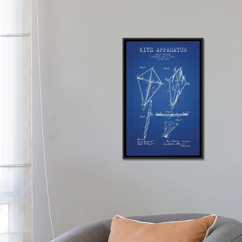 « adolf dassler cerf, croquis brevet », reproduction d’impression sur toile, H 48 po x l 32 po x P 1,5 po, Pas de tapis