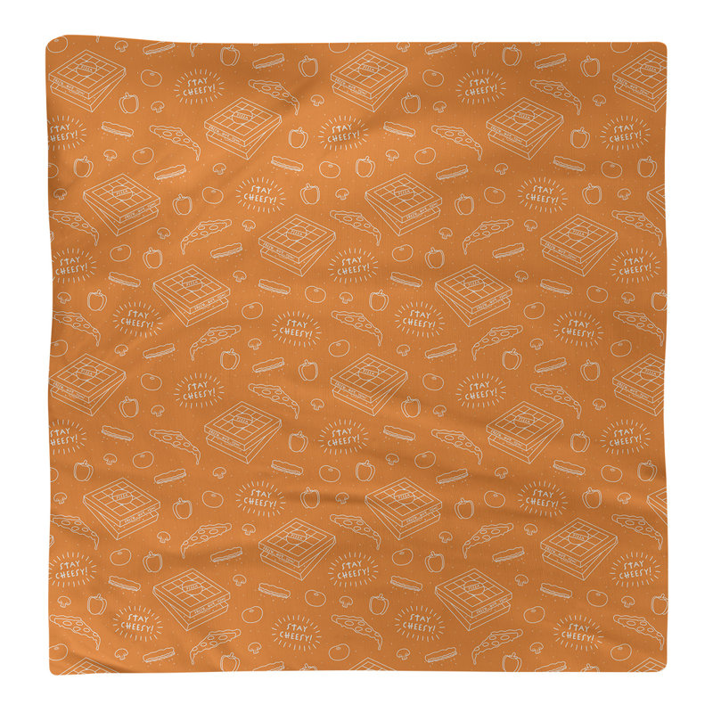 Serviette de coton à motif à pizza arrière, Orange, H 0,1 po x l 22 po x P 22 po, Sergé de polyester