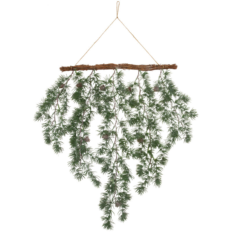 Pine Sprigs With Pine Cones Christmas Swag Wall Hanging- 27.5"