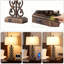 Lampe de table de style campagnard avec deux ports USB et une commande tactile à intensité variable à 3 voies, design rustique rétro pour le salon et la chambre à coucher, comprend une ampoule DEL