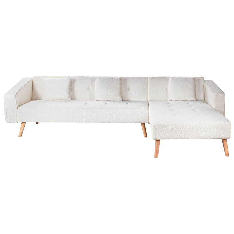 VADSO 4 Seater Sofa Bed, White Boucle
