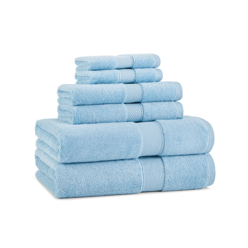 Egyptian-Like Cotton 6pc Towel Set, Pool Blue