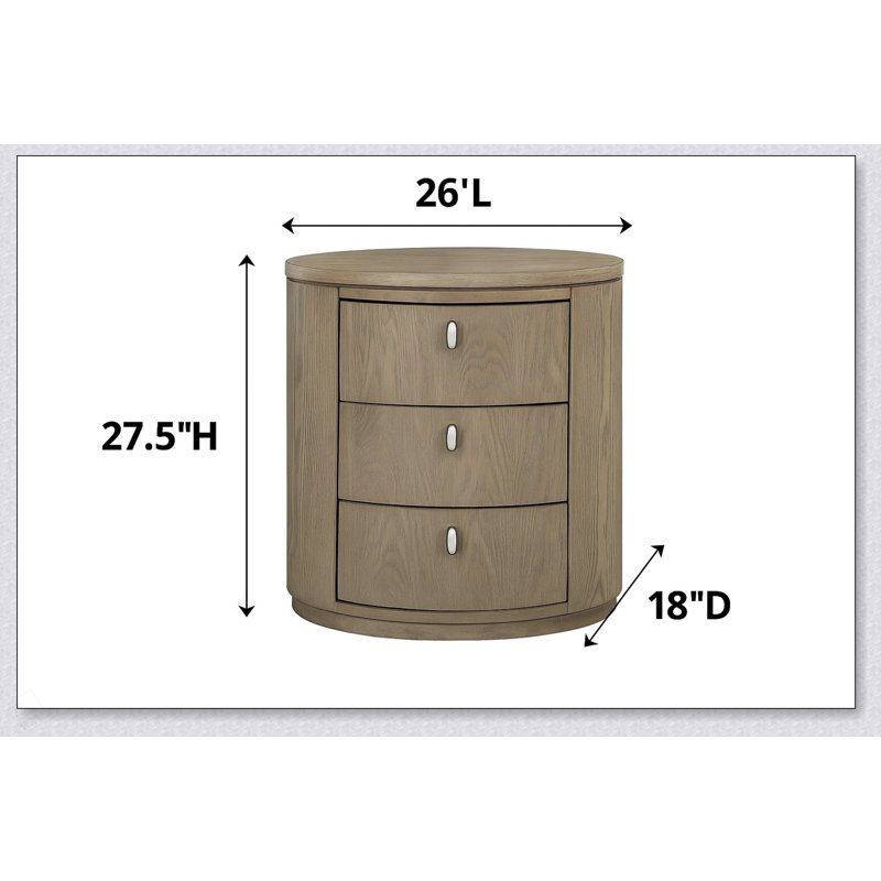 Table de chevet ovale - Caramel