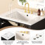 Meuble-lavabo moderne 24 po avec lavabo en céramique, porte à fermeture douce, 3 tiroirs, poignées dorées et support de rangement | Idée cadeau-1272743622