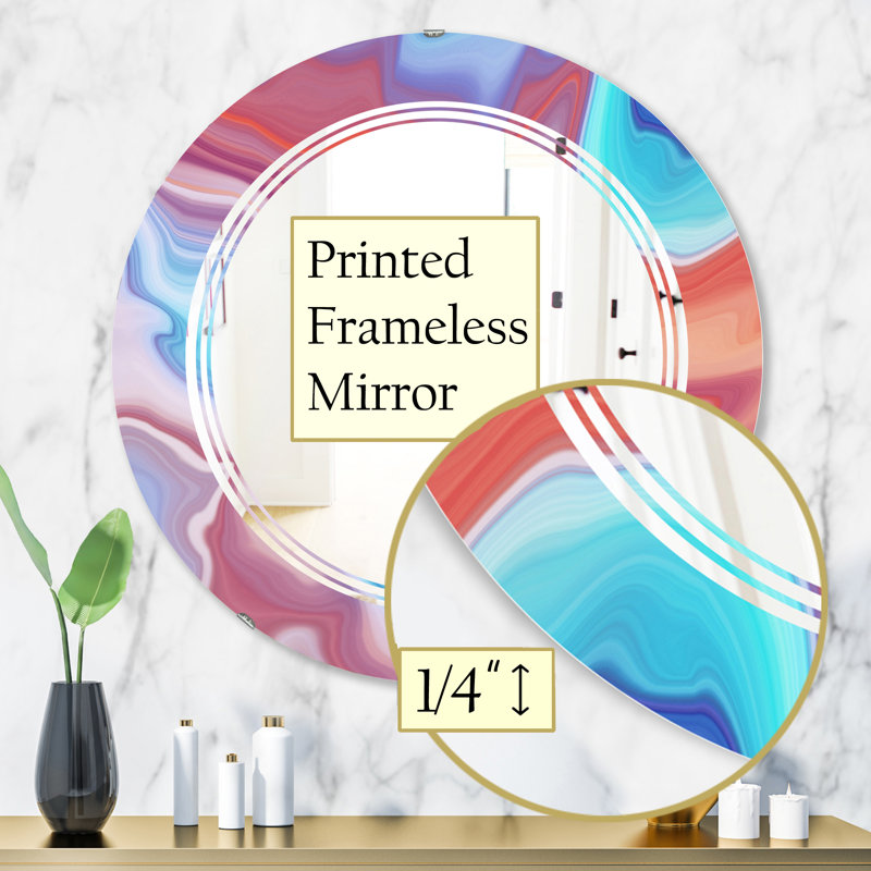 Miroir mural moderne et contemporain sans cadre triple C, 23,6 po x 23,6 po
