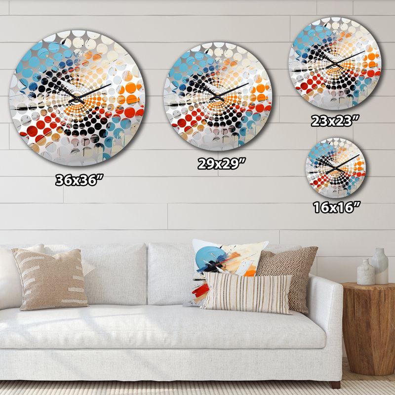 Huntleys - Horloge murale peinture abstraite, Très grand