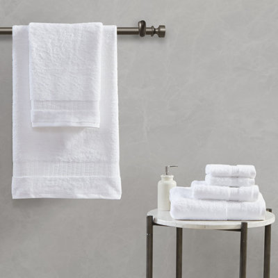 Madison Park Signature Luce White 100% Egyptian-Quality Cotton 6-Piece Towel Set