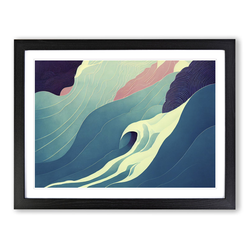 Abstract Waterfall - Framed Print, 46cm H x 64cm W x 2cm D, Black