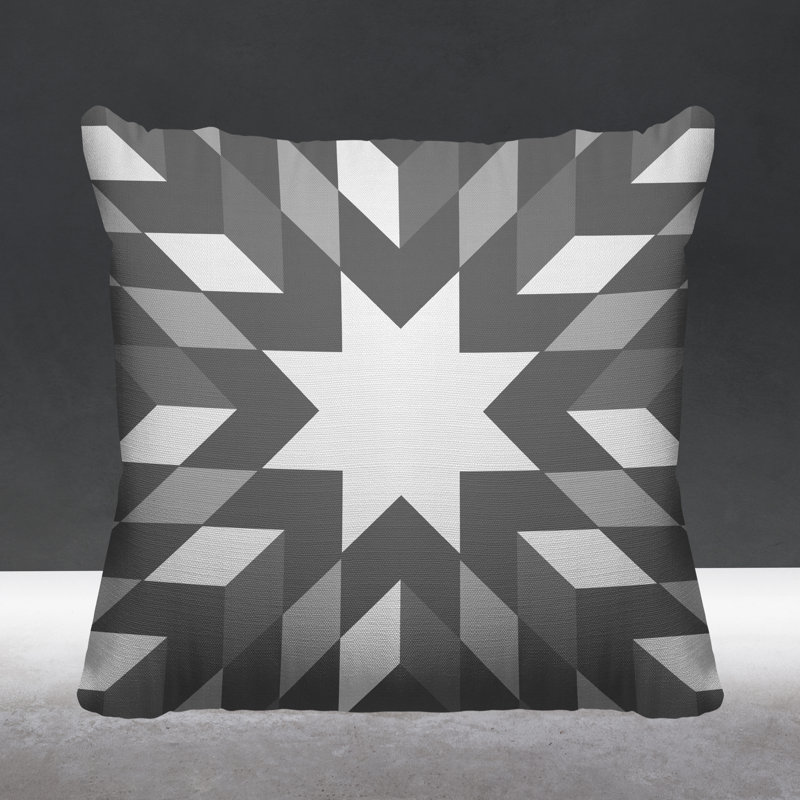 Coussin intérieur / extérieur Lynn Country, L 17 po x H 17 po, Gris