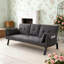 Canapé-lit 3 en 1 en velours - escamotable, coussin et poches, petite causeuse