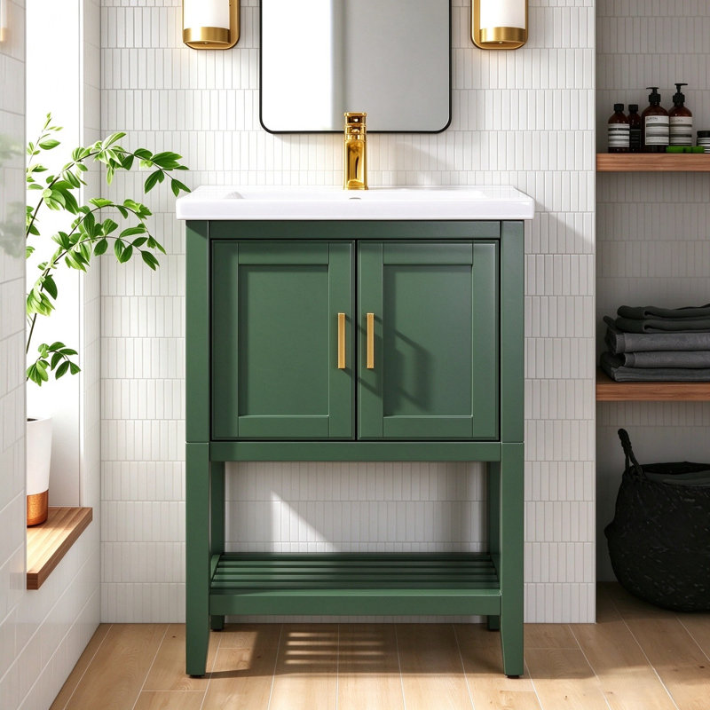 Ensemble de meuble-lavabo simple 24 po Maloy, Vert Vogue
