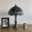 Davian Tiffany Style Table Lamp Dragonfly Stained Glass Zinc Alloy Base 19"H