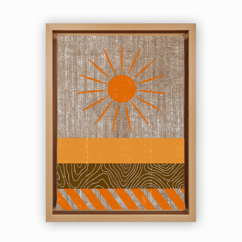 Peinture décorative sur toile, Bois, H 37,8 po x l 26 po, Orange