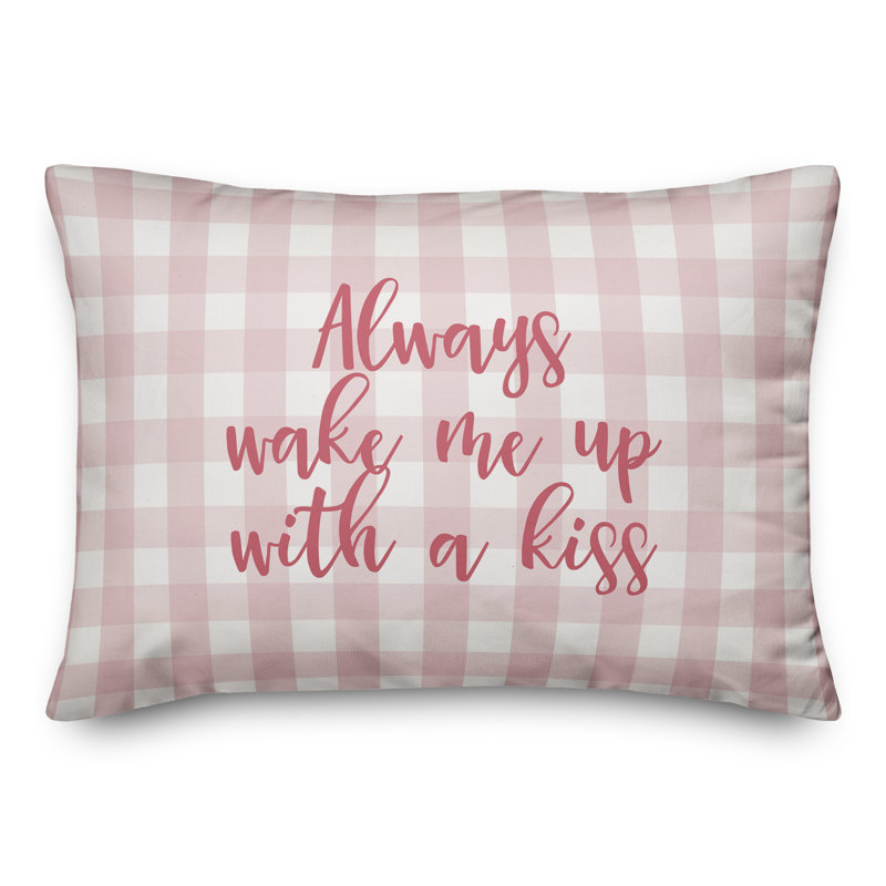 Plaid Throw Pillow, Pink