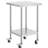 VEVOR Stainless Steel Work Table 38" H x 24" W x 24" D, 700 LBS Load Capacity with 4 Wheels, 3 Adjustable Height Levels