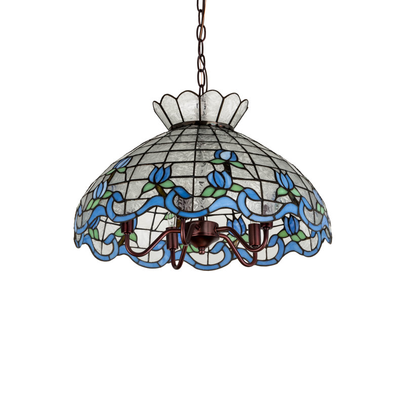 Meyda Tiffany & Stained Glass Pendant, Ice Blue/Sapphire 