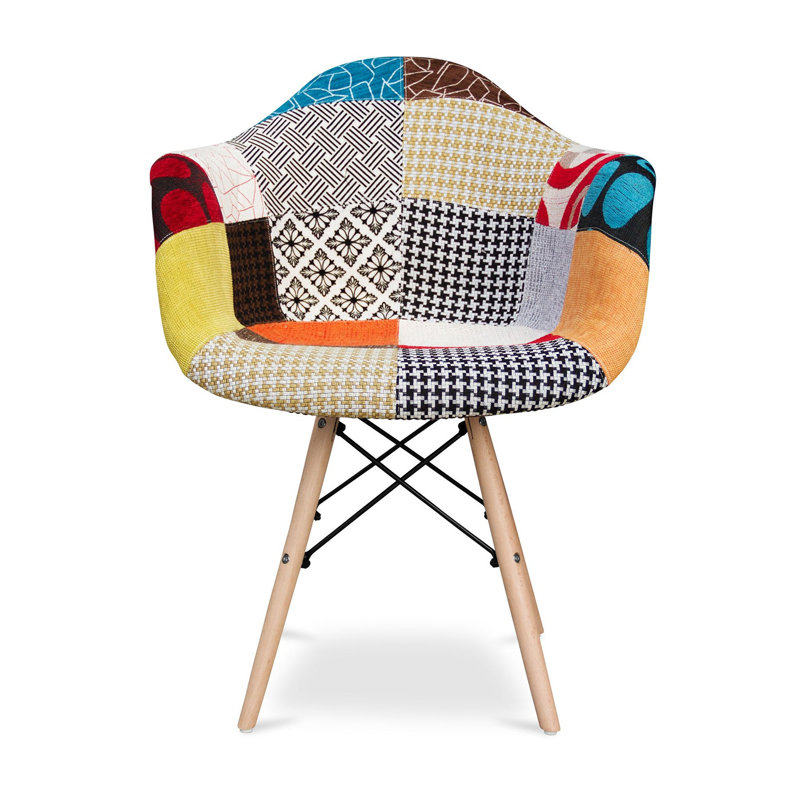 Modholic Eiffel Armchair With Wood Legs, Multi (Set Of 4), 4