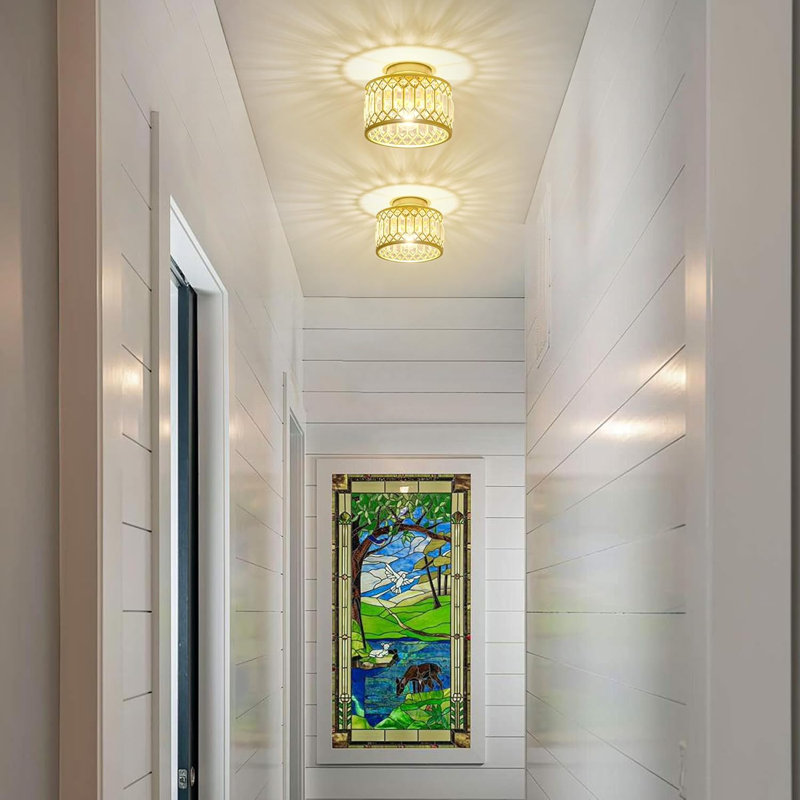 Crystal Ceiling Light, Gold