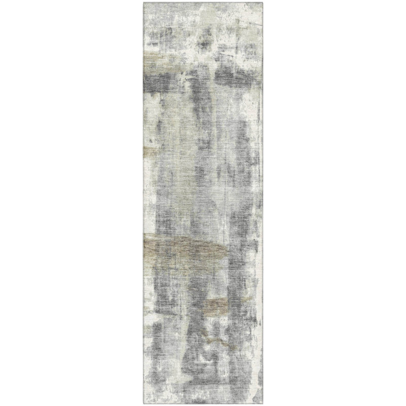 Premium Machine Washable Mouton Abstract Rug, Runner 2'3" x 7'6"