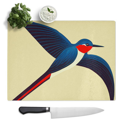 Impactful Swallow Bird Abstract  Glass Chopping Board