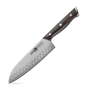 Couteau Santoku de 7 po Klaus Meyer Rondure (avec mise à la terre creuse)