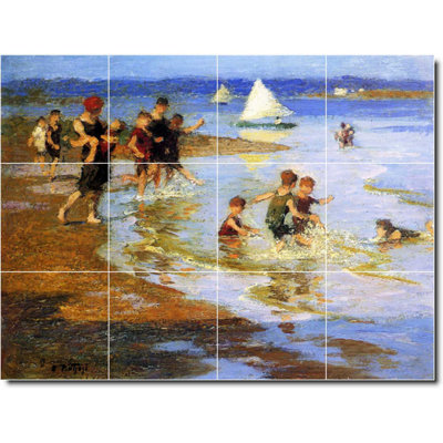 24" x 18" Ceramic Painting Decorative Mural Tile 6" x 6"