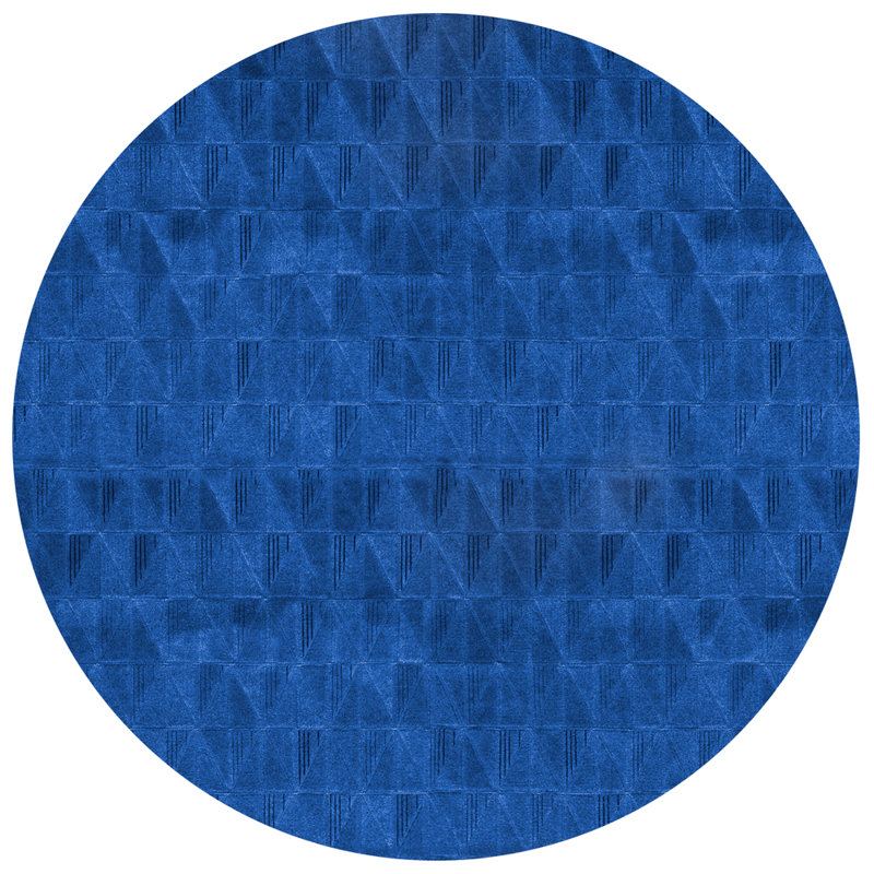 Fragment Geometric Area Rug in Blue, Round 4'11"