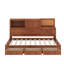 Lit de jour simple en bois avec 3 tiroirs de rangement, tablette souple supérieure, tablette et ensemble de prises et ports USB-114344405