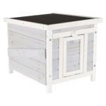 TRIXIE Cat's Condo Wooden Cat House, Weatherproof Small Pet Home, Outdoor Shelter for Cats, Small Animals, Feral Cats