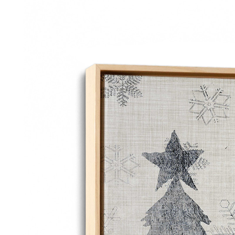«Festive Silver Trees», reproduction sur toile, H 16,75 po x l 16,75 po x P 1,75 po, Encadrement brun